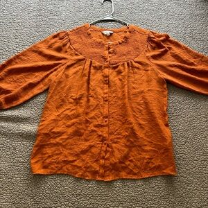 Nanette Lepore Burnt Orange Blouse